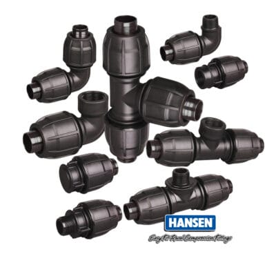 Hansen Rural Easy Fit Rural Joiners Compression Fittings  3/4" -2" Greenline  Rural Poly